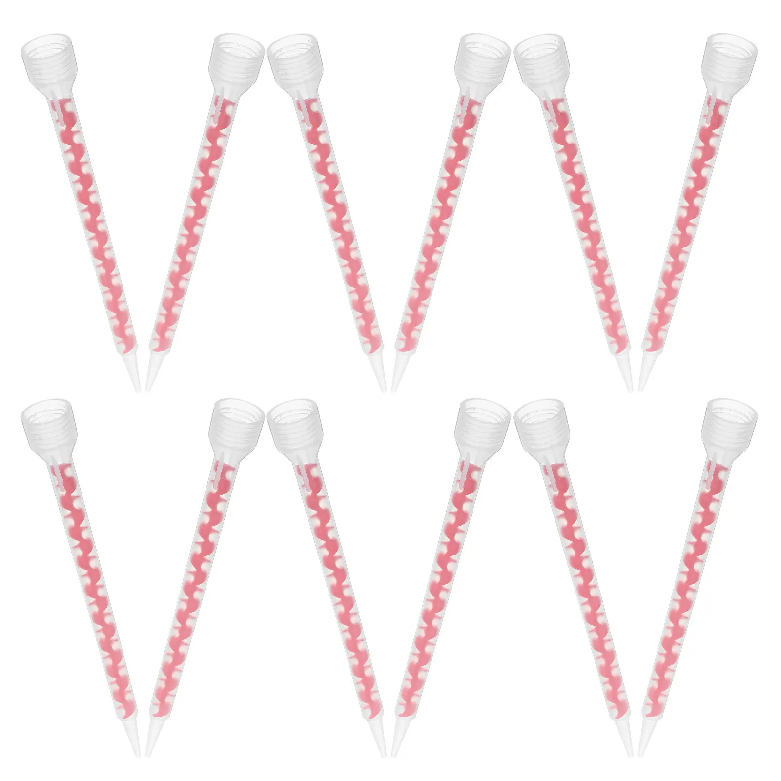 

12Pcs Long Spiral Static Mixer Nozzle for Epoxy Resin Caulking Sealant Mixing Tube Tile Grout Gap Filling DIY Home Renovation