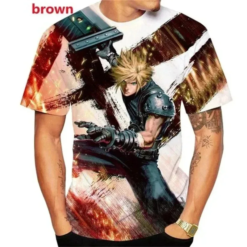 

Горячая игра Final Fantasy футболки с 3D принтом для мужчин и женщин Повседневная Harajuku с коротким рукавом и круглым вырезом Негабаритная дышащая уличная одежда унисекс