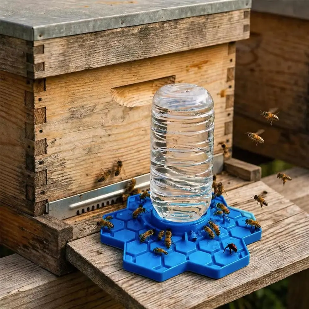 3D Printing Bee Water Feeder Safe Design Anti Drowning Small-Hole Honeycomb Tray with Standard Mouth Plastic Bee Water Dispenser
