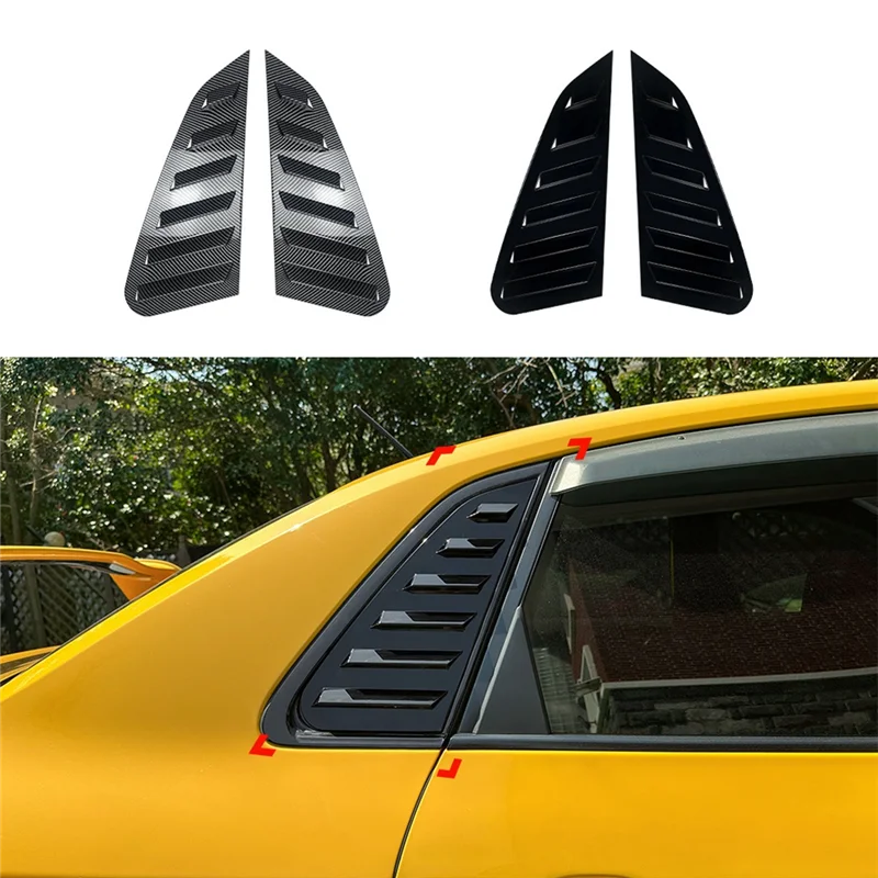 

New Car Rear Triangular Window Louvers Shutters Blinds Cover Trim For Subaru Impreza WRX STI 2011-2014 Glossy Black