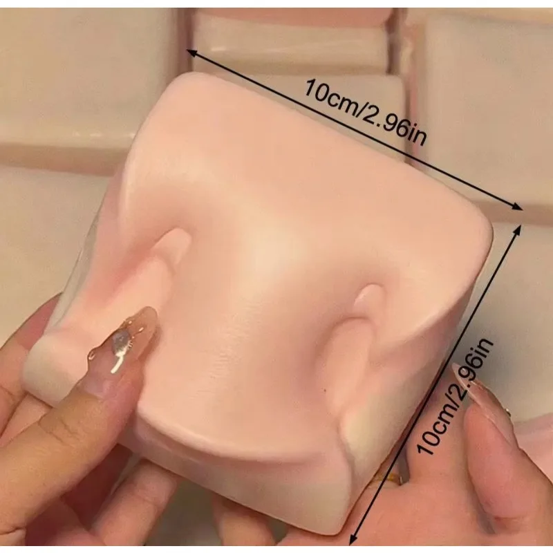 Soft Realistic Pink Double-Sided Mochi Squishy, Slow Rising Glutinous Rice Cake Bread Hand Relaxation Stress Relief Fidget Toy