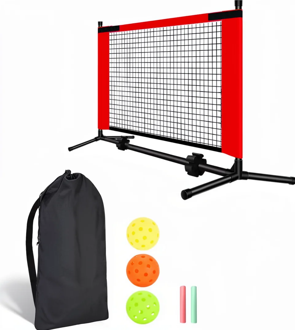 Customized 5ft/10ft/12.5ft Durable Mini Pickleball Net Set for Driveway/Backyard Includes 3 Balls Carry Bag Portable Entertainme