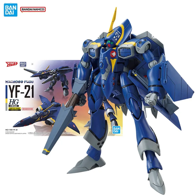 

Оригинальная фигурка Bandai Macross Plus, комплект моделей, аниме-фигурки HG 1/100 YF-21, коллекция, экшн-фигурка, модель, игрушки, подарки