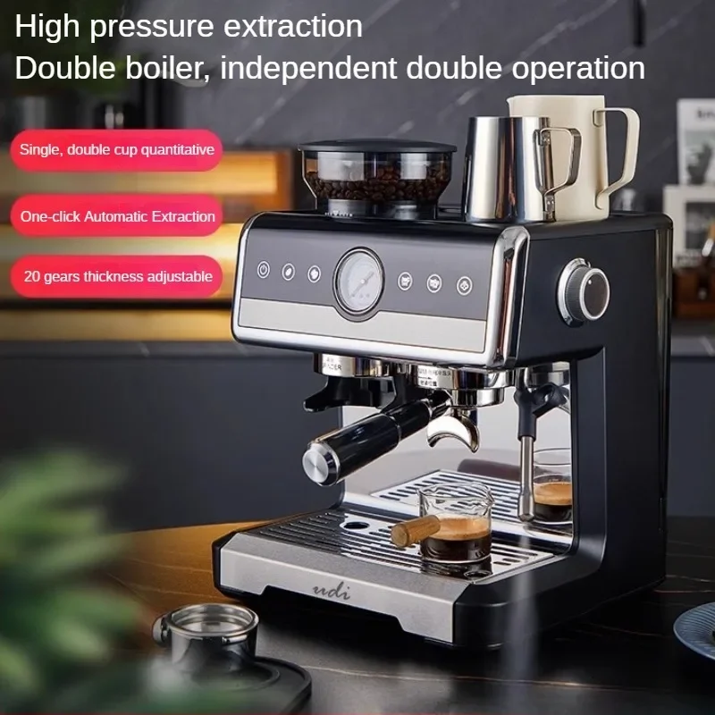 Integrated Grinder Coffee Machine Double Boiler Heating Coffee Machine Multifunctional Professional Espresso Machine Cappuccino