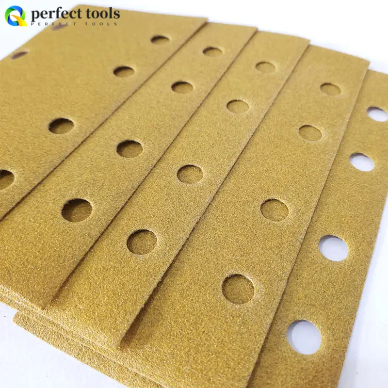 Rectangular Sandpaper 95/180mm 8-Hole Self-adhesive Flocking Back Velvet Sander Sanding Putty Sandpaper