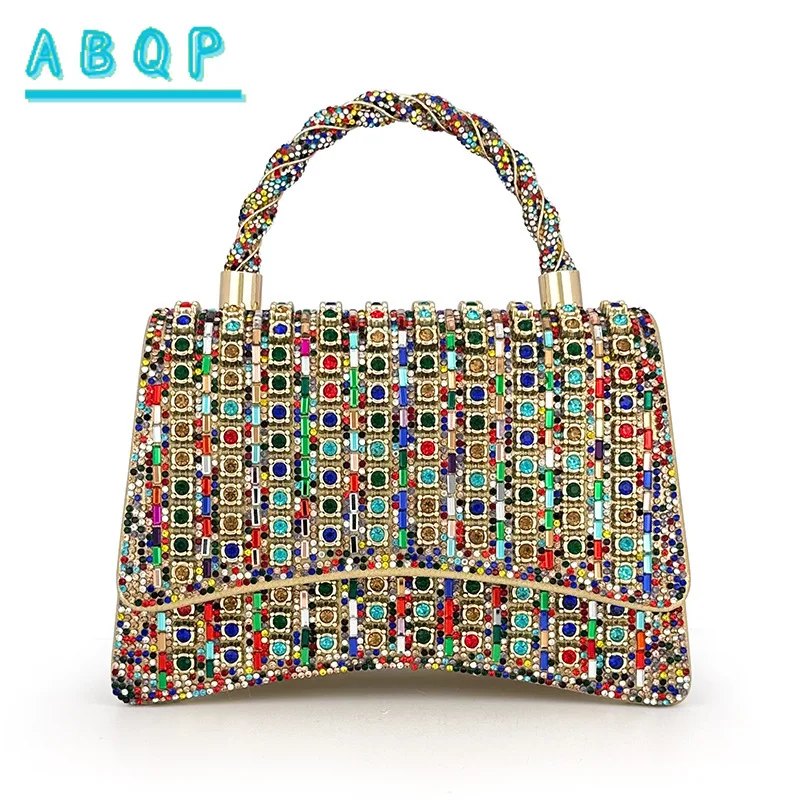 

Сумка на плечо Ослепительные двухсторонние цветные стразы, украшенные сверкающими кристаллами, клатчи, идеально подходящие для гламурных случаев