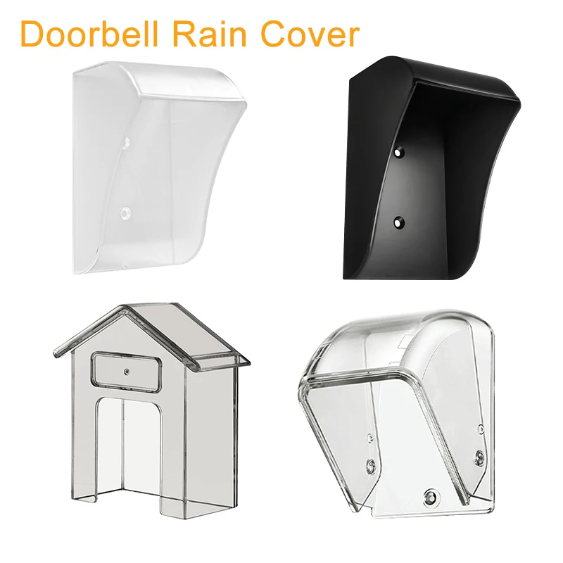 Wireless Doorbell Rain Cover Transparent Plastic Door Bell Button Protector,Easy Installation Home Outdoor Door Bell Accessory