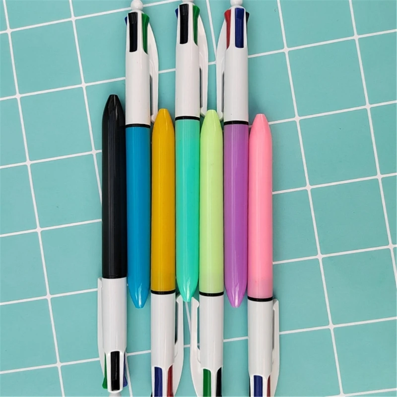 5 Pieces Multicolor Ballpoint Pen 4 Color-in-1 Ballpoint Pen Retractable Multicolor Ballpoint Pen for Kid Class Reward