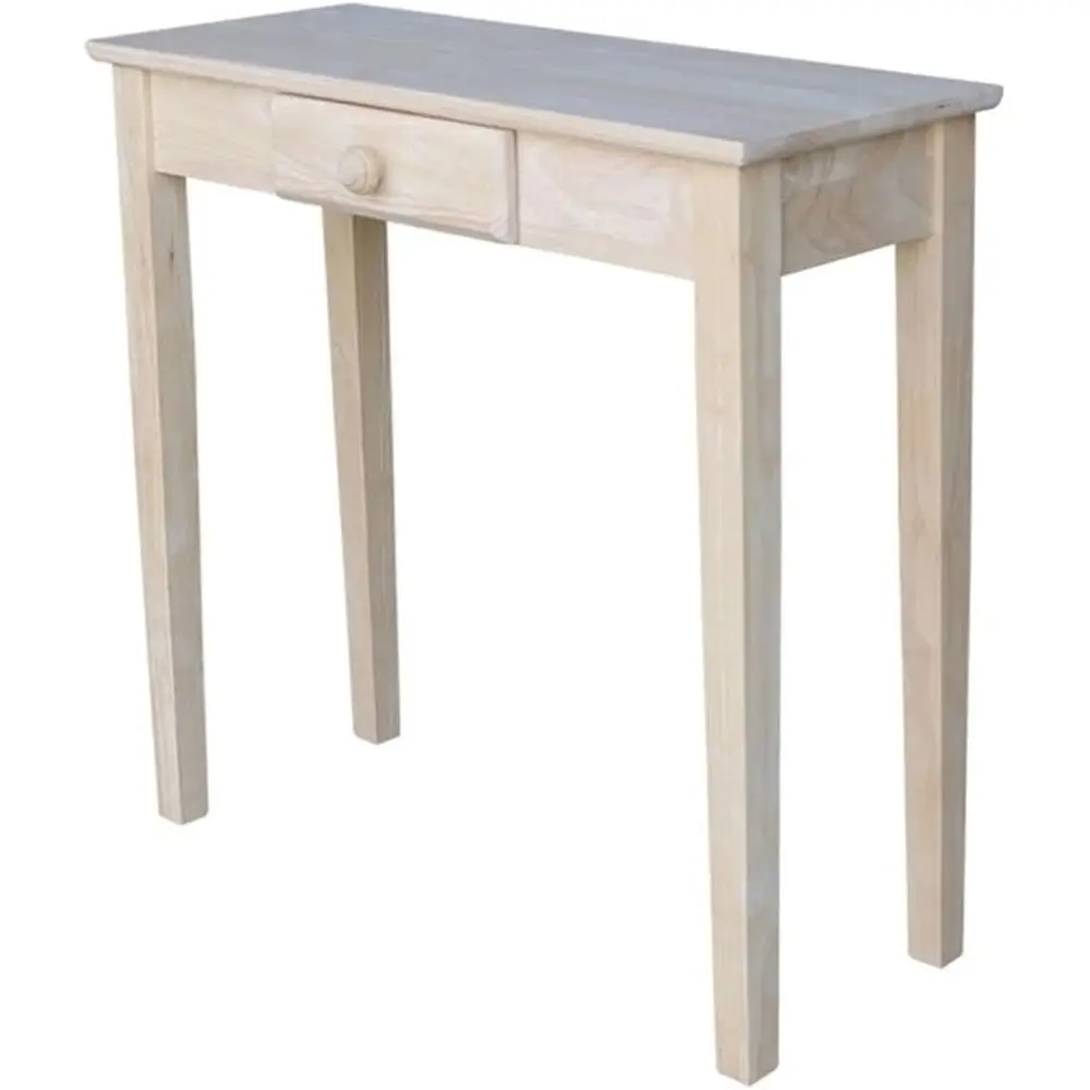 

Recular Hall Table W/Der , Solid Real Wood, Sturdy Paood, 30"W x 12"D x 29"H , DIY, Paint/Stain , Uninished