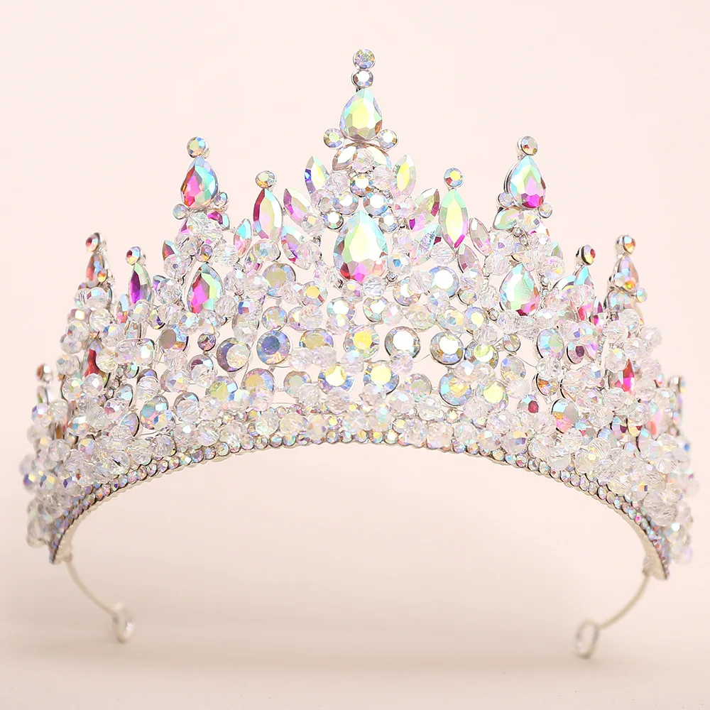 Queen Crowns For Pageant Women Crystal Princess Bridal Tiara Crown Wedding Hair Jewelry Accessories Party Bride Headdress Corona