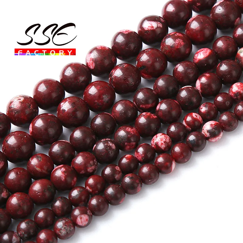 

Natural Red Garnet Sansanite Stone Beads Round Loose Healing Beads For Jewelry Making DIY Charms Bracelets Necklace 6 8 10mm 15"