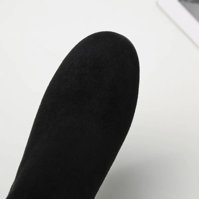 Girseaby قطيع الجلد المدبوغ الخريف النساء حذاء من الجلد جولة تو أسافين 3 سنتيمتر Bowknot حجم 41 42 43 الترفيه لينة يؤرخ بوتا #4