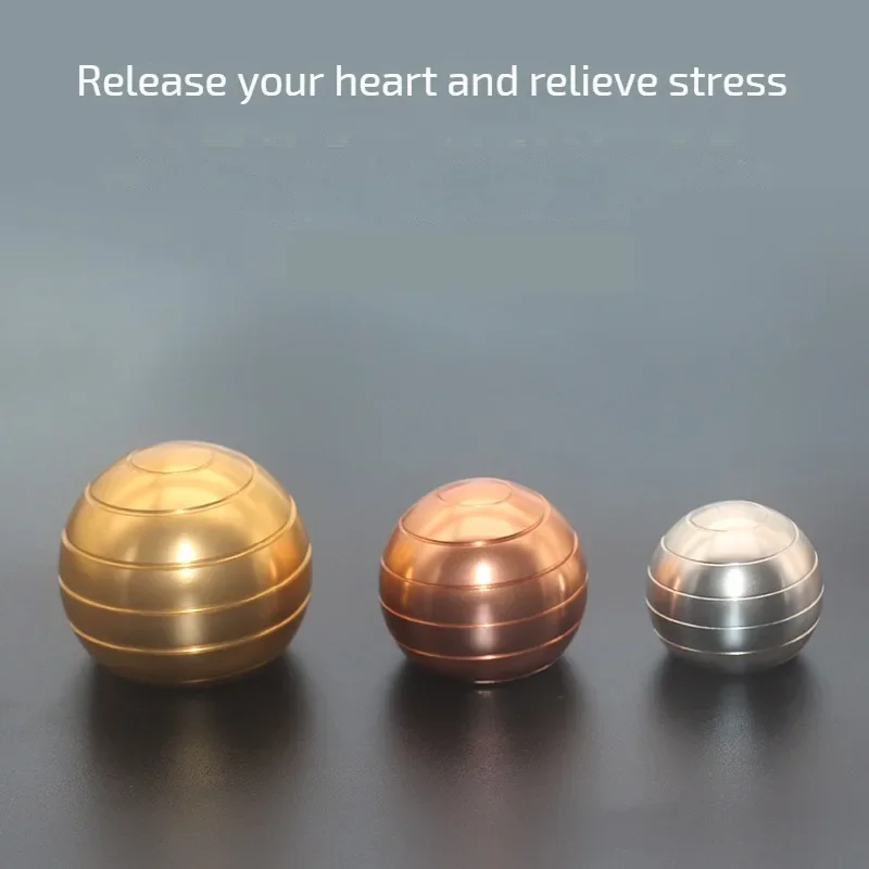 Adult Fidget ToysStress Relief Metal Bauble Aluminum Alloy Hypnosis Rotary Gyro Fingertip KineticRound Ball Spinner jugutes Gift