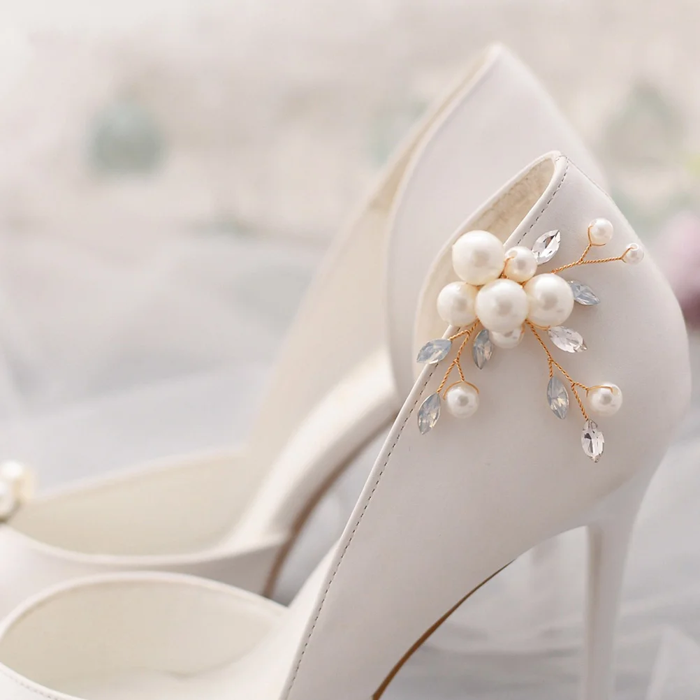 Shoe Buckle Flower Removable Shoes Buckles Bridal Exquisite Flowers Heels High Heeled Bride Decors Wedding Banquet Pearl