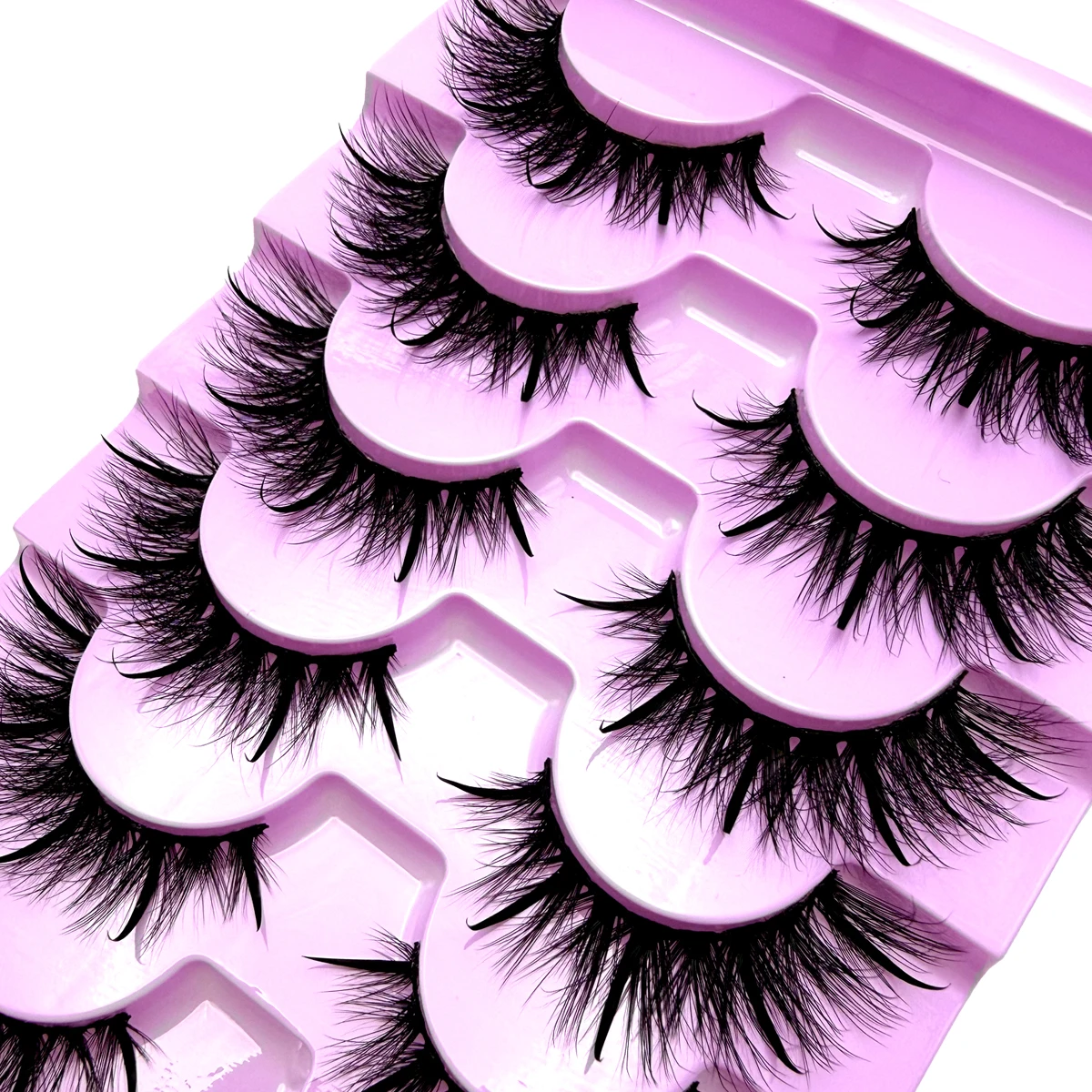 Neue 7 Paar Manga-Wimpern, natürliche Faux-Mink-Wimpern, spitz zulaufend, dicht, natürlich, volle Streifenwimpern, neue Make-up-Wimpern, flauschige Mink-Wimpern – Detail 20