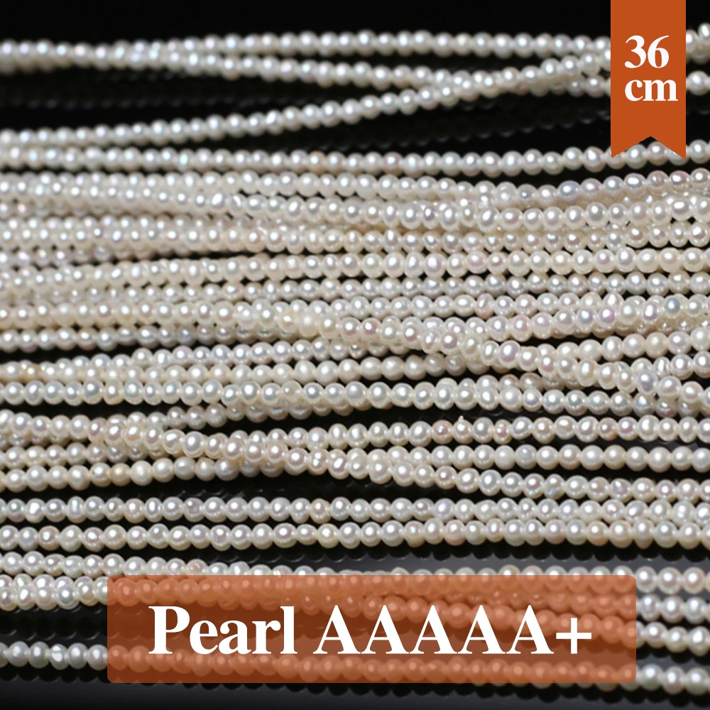 

Gloss Natural 100% Real Freshwater Pearl Bead 2-2.5mm Round Pearl Loose Beaded for Making DIY Jewerly Neklace Bracelet
