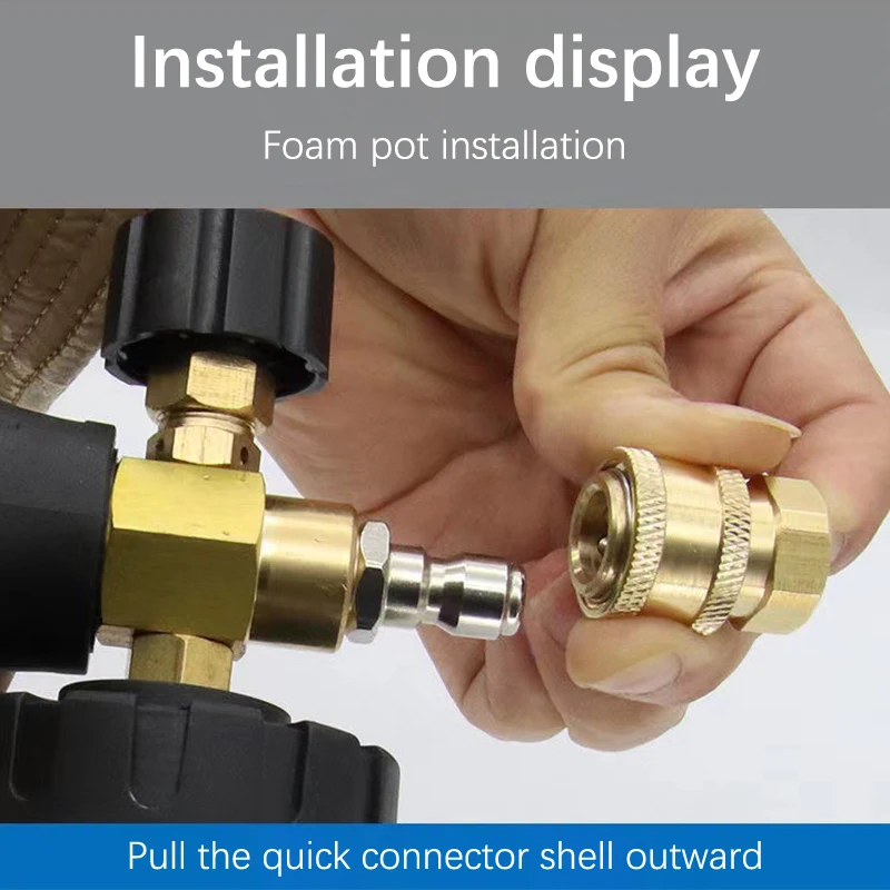 New「Pressure Washer Coupling For Garden Joints Replacement Parts 1/4 Quick Connector High Pressure Cleaning Machine Connector」