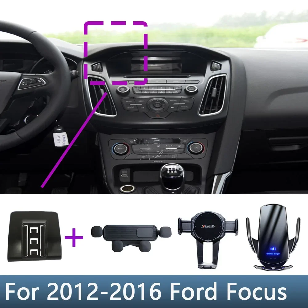 

Car Phone Holder Special Fixed Bracket Base For Ford Focus 2012 2013 2014 2015 2016 Wireless Charging Stand Interior Accessories