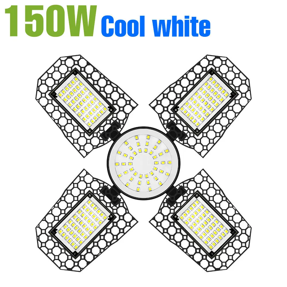 200W LED Garage Gloeilamp E27/E26 Lamp 100W 150W Vervormbaar Vouwen Voor Thuis Magazijn Workshop Kelder AC85V-265V 3000K/6000K