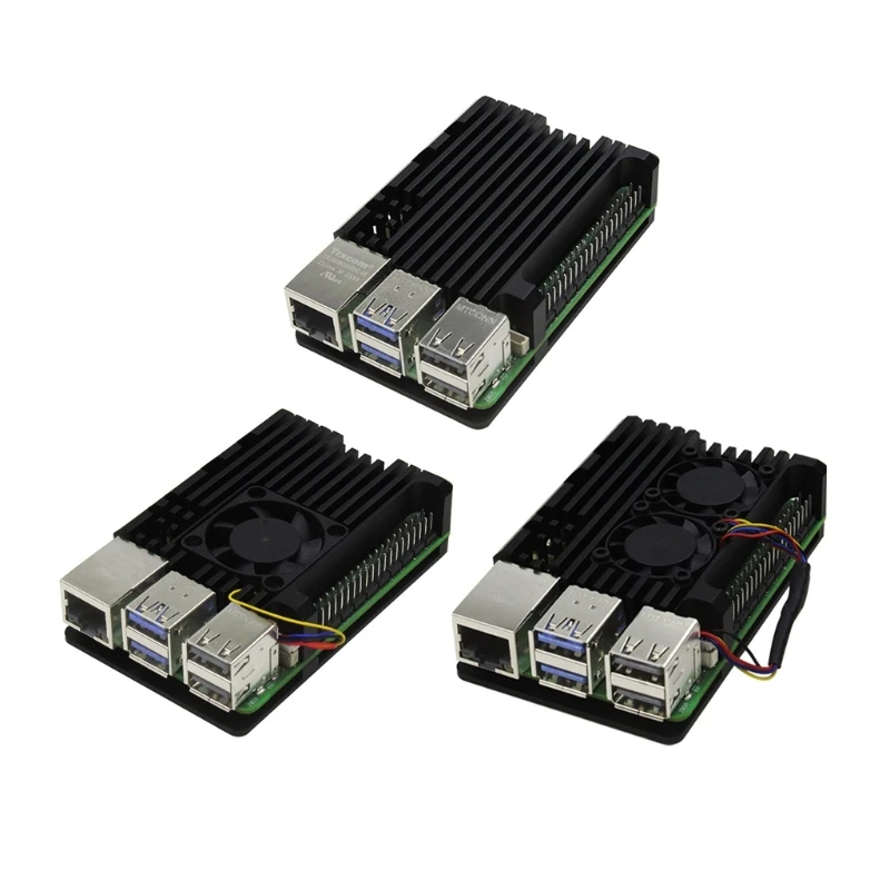 Robuuste metalen behuizing Koelventilator Aluminium warmtegeleiders voor RPI5 Case Dropship