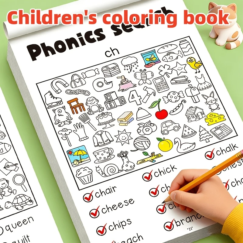 3pcs Cartoon Fun Puzzle Children Coloring Book Look Find Early Kid Education Find Items Observation Focus Enhance Coloring Book