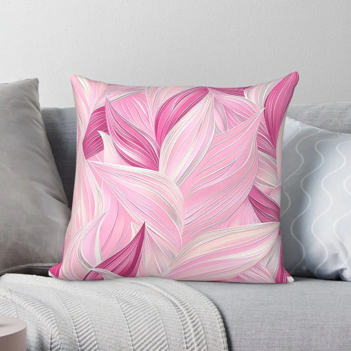 Zebra Grass Leaf Seamless Pillowcase Polyester Linen Velvet Printed Zip Decor Pillow Case Sofa Seater Cushion Cover 18