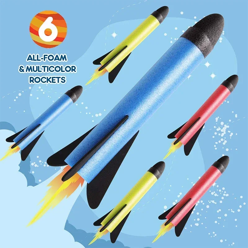 Children's Air Rocket Foot Pump Launcher Accessories Set Outdoor Pressure Pedal Rocket Toys Children's Jumping Sports Game Gift