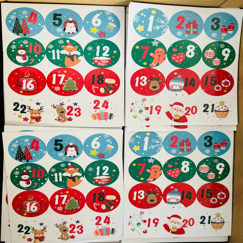 24 Buah Stiker Angka Kalender  - Advent Calendar Gift ulasan dan harga
