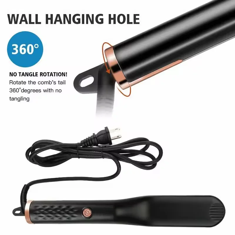 مكواة فرد الشعر الكهربائية الجديدة متعددة السرعات، مشط تجعيد، فرشاة حديد، مكواة فرد الشعر من السيراميك المضاد للحرق، مشط ساخن