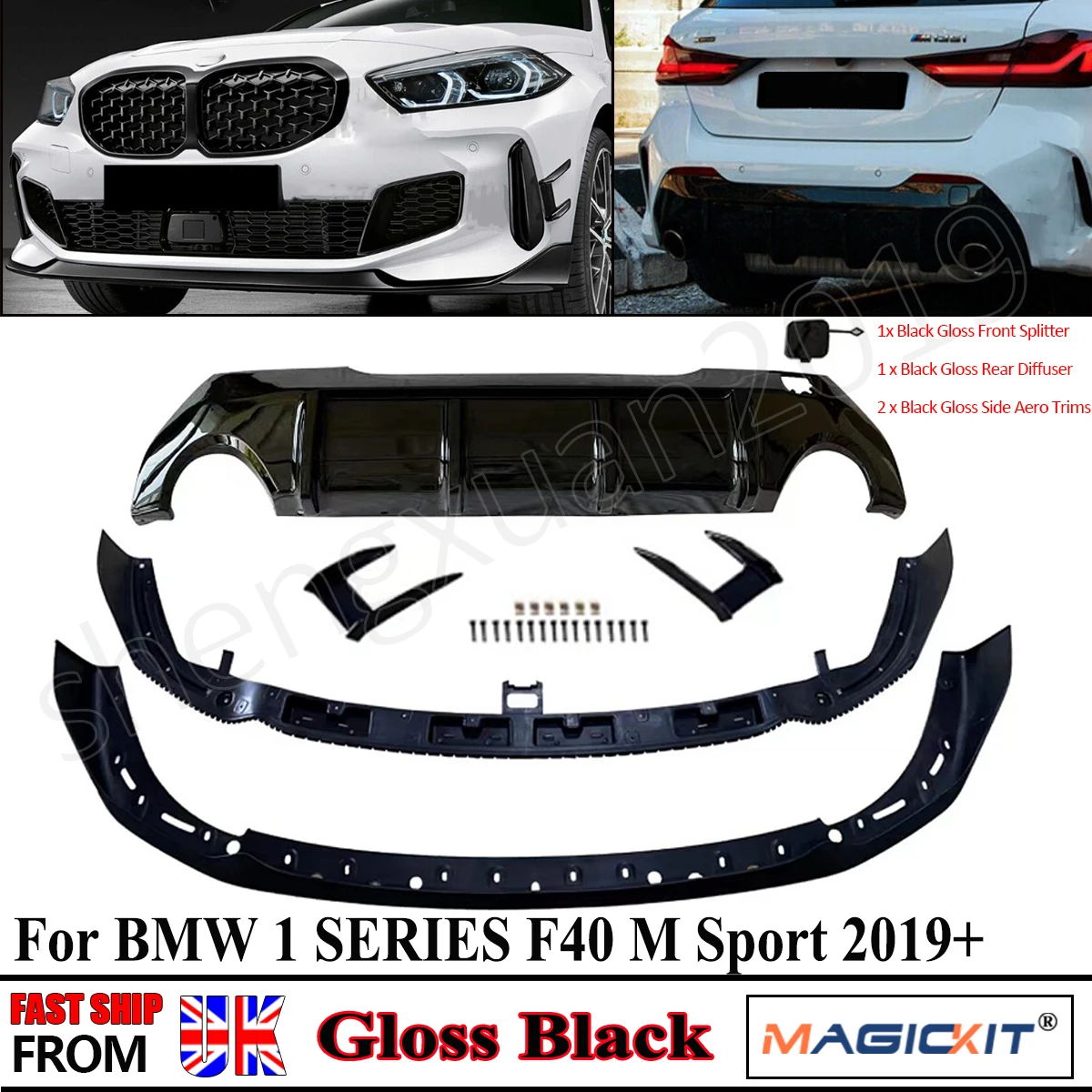 Body Kits for BMW 1 Series F40 M135i M Performance M Spor Front Bumper Rear Diffuser Splitter Front Lip Canards Rear Lip 2019+