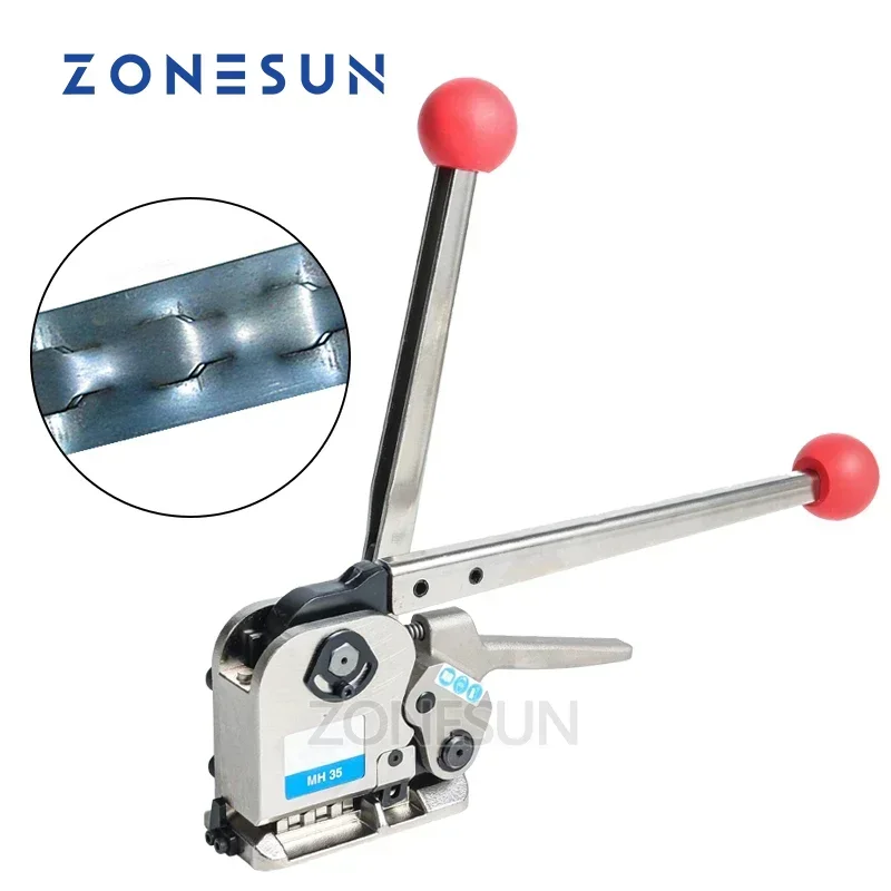 

ZONESUN NEW MH35 Manual Sealless Steel Strapping Tools For Strap Steels Width From 16 to 25mm Strapping Machine