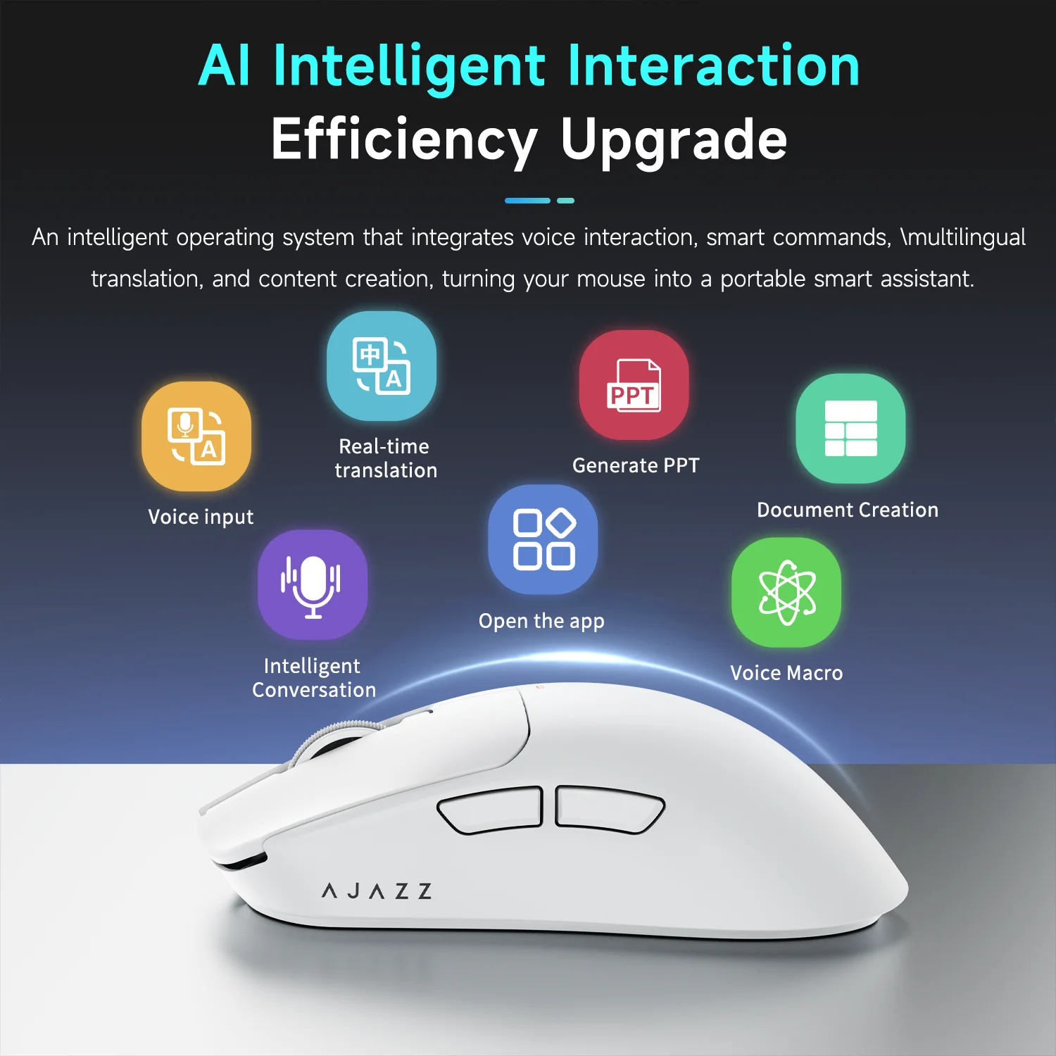 AJAZZ AJ200 NL AI MC/AJ200P NL AI MC Super 2.4G/BT/Wired Dragonbone Framework/Ai Intelligent Interaction for Office Games