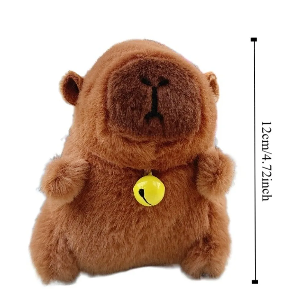 Nieuwe Capibara Pluche Sleutelhanger Knuffeldier met Bradde Chain Opknoping Ornament Simulatie Pluizige Pop Gift Kinderen Speelgoed Meisje Gift