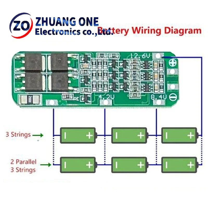 3S 20A Li-ion Lithium Battery 18650 Charger PCB BMS Protection Board 12.6V Cell 59x20x3.4mm Module