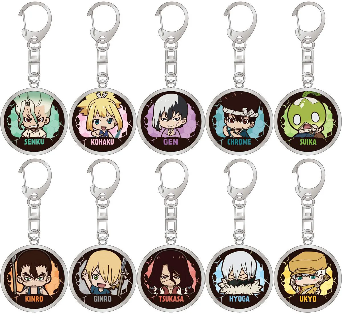 

Anime Peripheral Store Dr.Stone Ginro Ukyo Hyoga Tsukasa Kinro Suika Acrylic Keychain Pendant Ornamen Fans Charm Gifts About 6cm