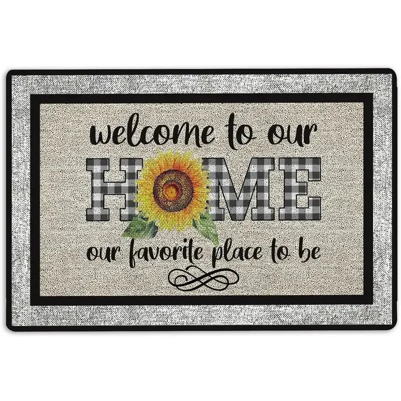 Alice Wonderland Quote Doormat We're All Mad Here Non Slip Easy Wash Front Door Mat for Entryway Vintage Home Decor
