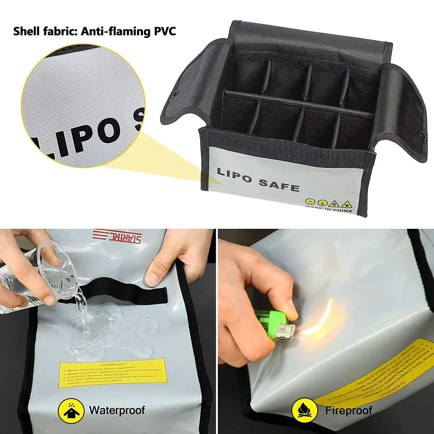 حقيبة بطارية Powerwin LiPo حقيبة آمنة مقاومة للحريق كيس آمن مقاوم للانفجار لبطارية DJI Neo Combo Lipo