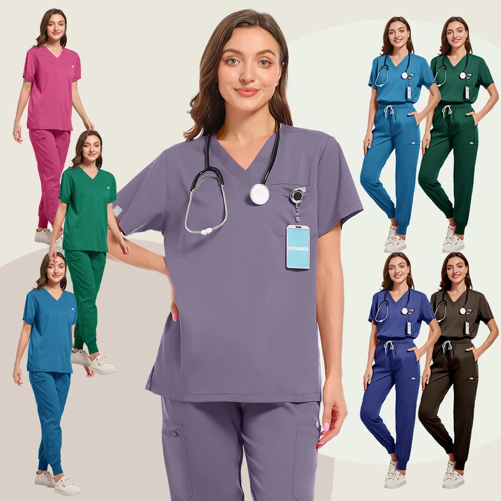

Classic New Uniformes Medicos Dentist Nurse Work Clothes Women Medical Care Nurse Uniform Scrubs Uniforms Workwear Set Lab Coat