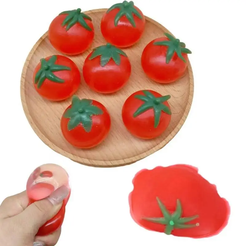 Tomato Squeeze Stress Ball Soft Fidget Sensory Toy For ADHD Autism, Slow Rebound Squeeze Toy For Adults Kids Christmas Gift