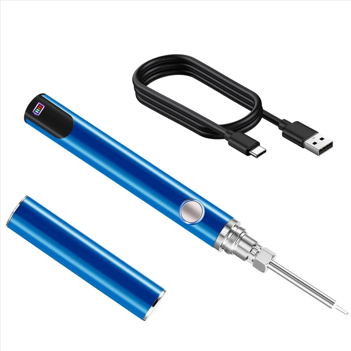 【~ New Y24A】Adjustable 510 Thread Soldering Iron Kit USB Soldering Iron with Cap 3 Gear Voltage Electronic Welding Repair Pen G
