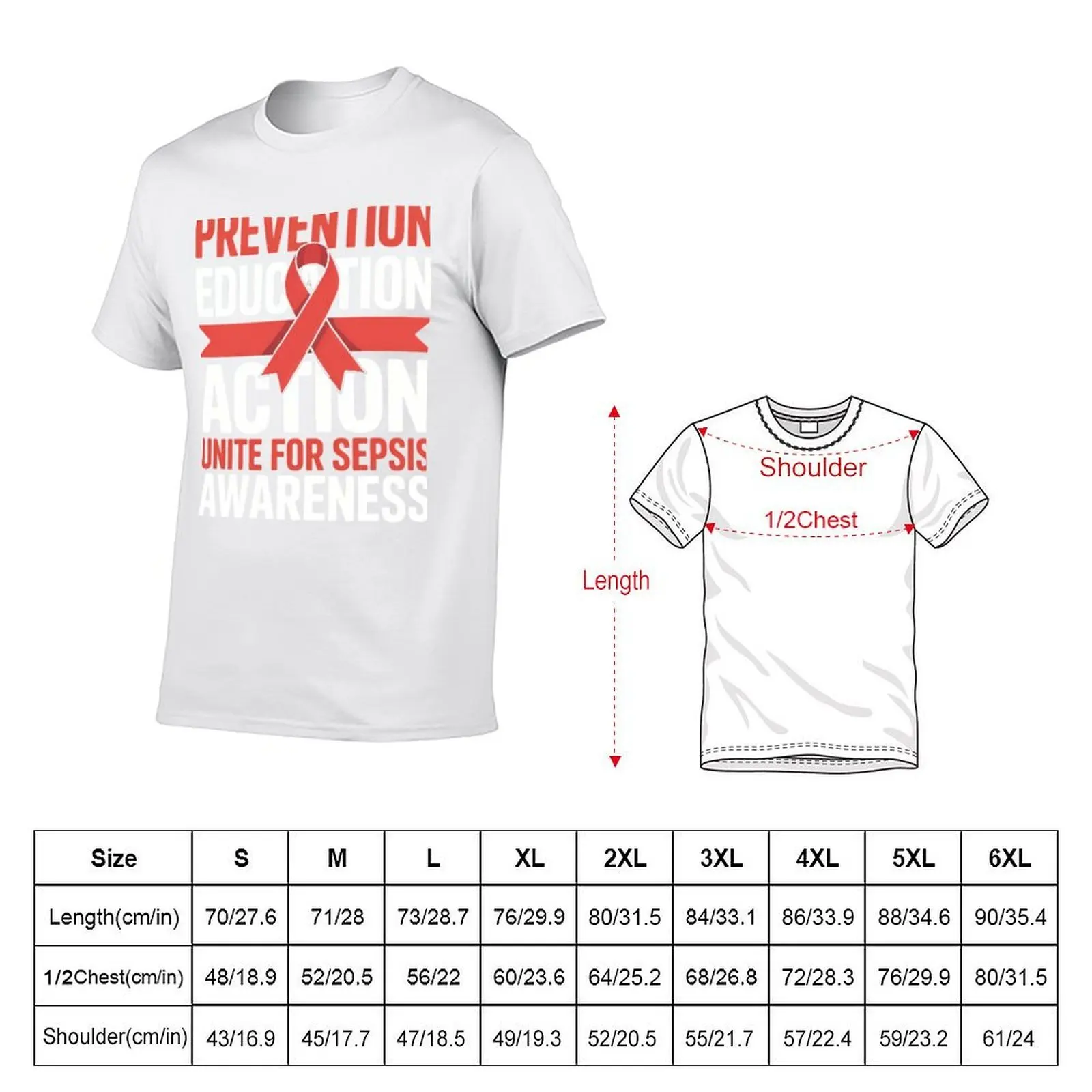 Prevention, Education, Action - Sepsis Awareness T-Shirt t shirt men 100% cotton luxury brand t shirts with prints T-Shirt