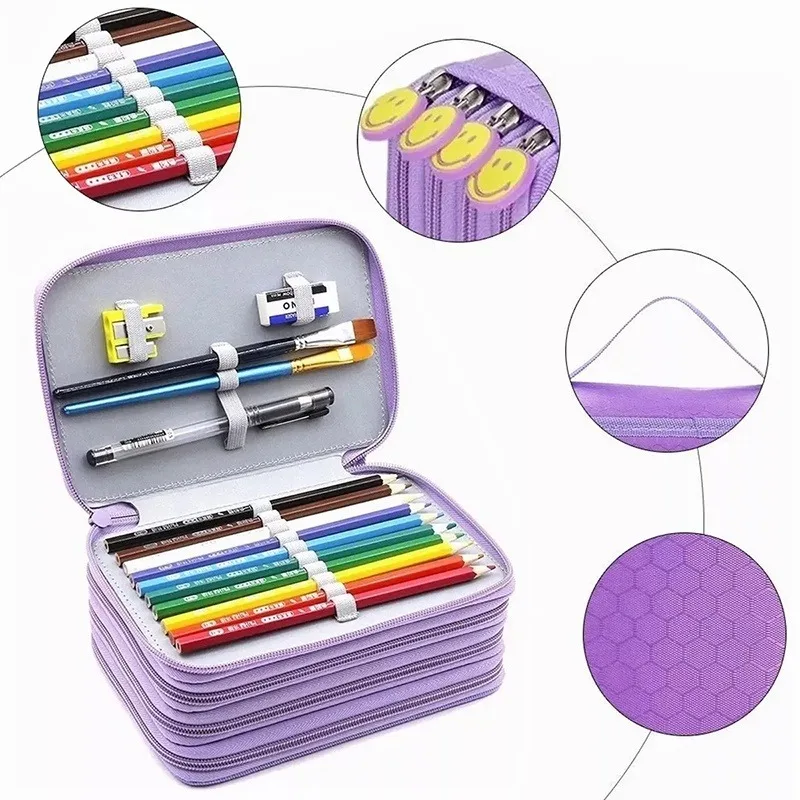 Four-layer Pencil Case Large Capacity 72-hole Pencil Bag High-Quality  Student Learning Supplies
