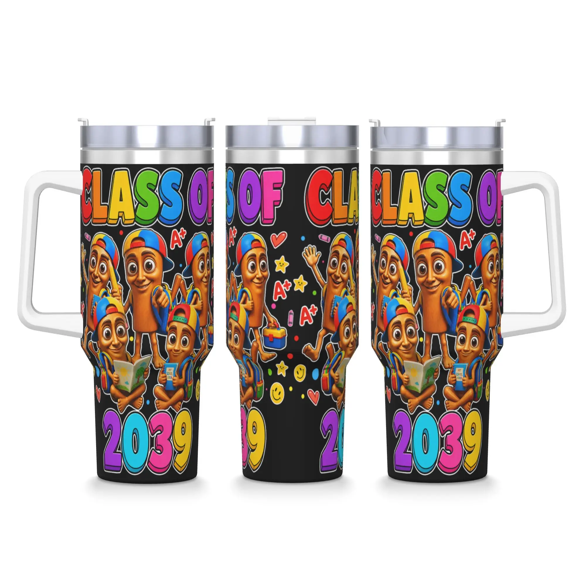 Stainless Steel Tumbler Funny Kindergarten Baby Tung Tung Sahur Meme Class of 2039 Thermal Mug  Keep Heat Hot Drinks Mugs Cup