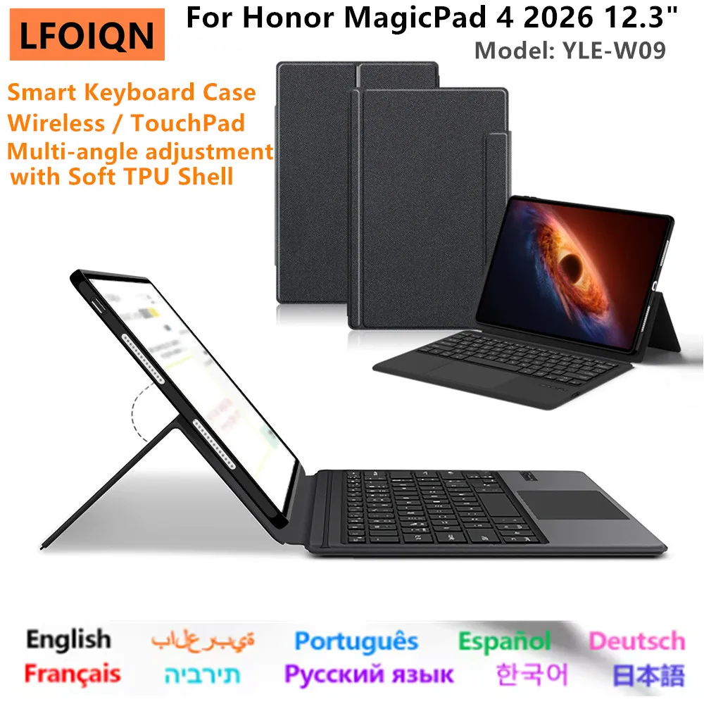 LFOIQN TouchPad Keyboard For HONOR Magic Pad 4 Case Smart TrackPad Keyboard Cover for Honor MagicPad 4 MagicPad4 12.3