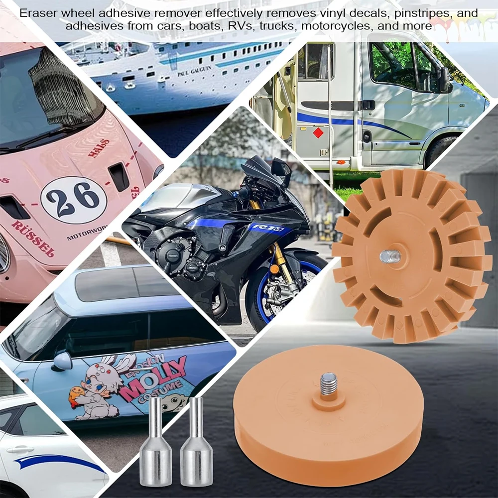 

1-5 шт. 4-дюймовый ластик, набор колес, краска, безопасное средство для удаления наклеек, без царапин, мощное резиновое средство для удаления автомобильного клея для виниловых наклеек, этикетки