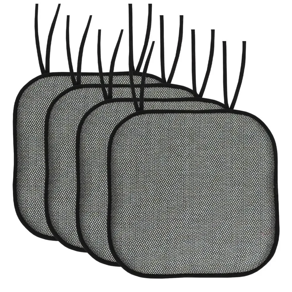 

Memory Foam Chair Cushion Pad 4-Pack with Ties Non-Slip Backing Indoor-Outdoor Square Shape Polyester Memory Foam Material 16" x