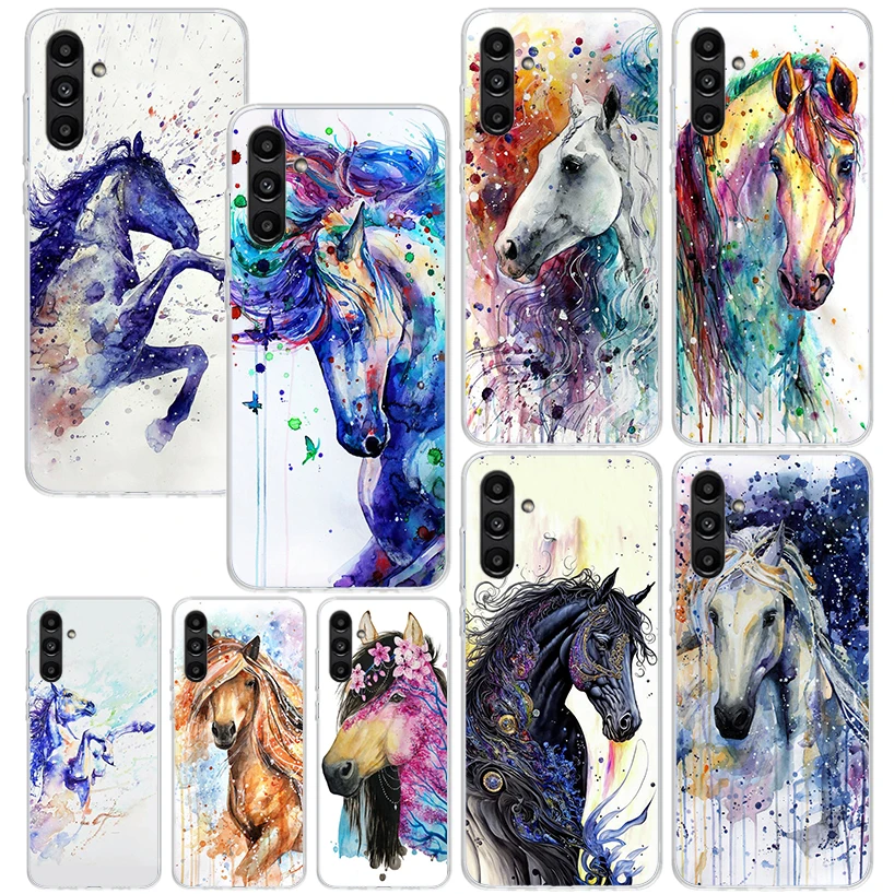 Tier ölgemälde Pferd Telefon hülle für Samsung Galaxy A15 A25 A35 A55 A14 A24 A34 A54 A13 A23 A33 A53 A12 A22 A32 A52 A05s A04