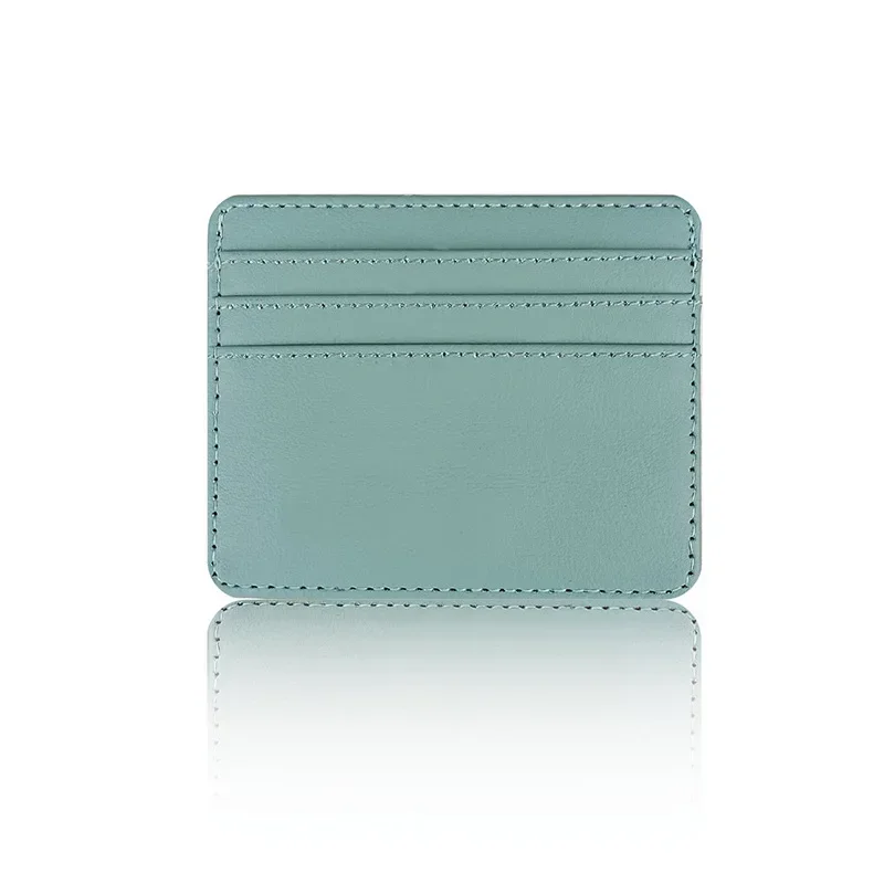 New Ultra Thin Men Male PU Leather Mini Small Wallets Zipper Coin Plastic Credit Bank Card Case Holder image 6