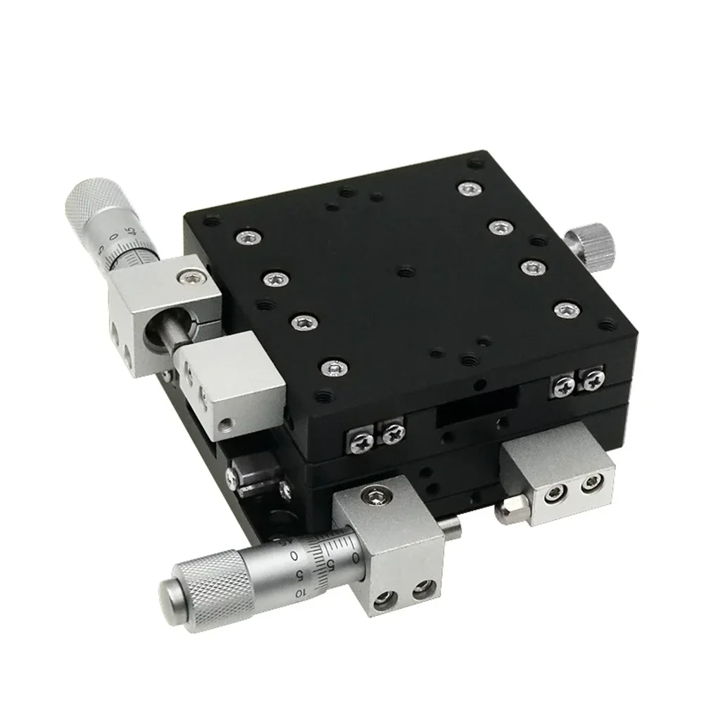XY Axis 70*70-125*125 Micrometer Sliding Stage Platform Manual Displacement Sliding Table Guide Rail LY70/LY80/LY90/LY100/LY125