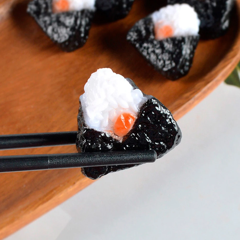 

4 Pcs Imitation Sushi Rice Ball Fake Foods Models Faux Artificial Mini Japanese